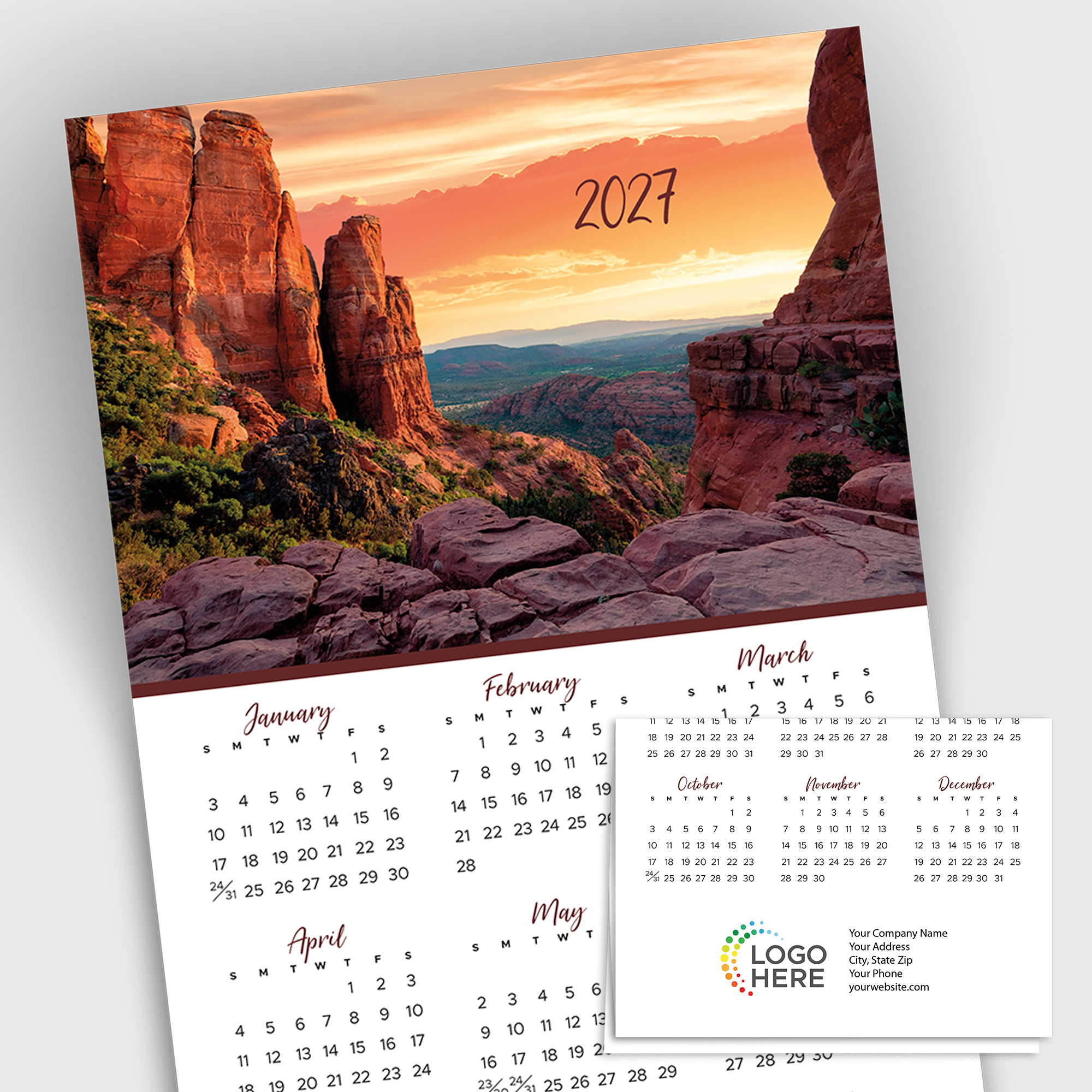 Sedona Sunset Calendar Card C3481U-AA